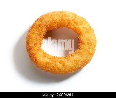 fried onion ring isolated on white background, top view Stock Photo