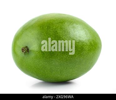 fresh green mango fruit isolated on white background Stock Photo