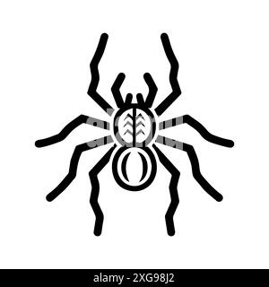 tarantula icon or modern line symbol. Vector line art and icon design with bold outline. Black and white Pixel Perfect minimalistic symbol isolated wh Stock Vector