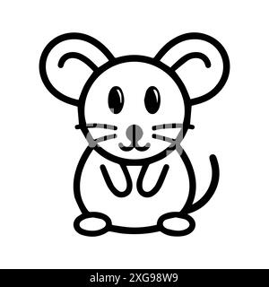 Mouse icon or modern line symbol. Vector line art and icon design with bold outline. Black and white Pixel Perfect minimalistic symbol isolated white Stock Vector