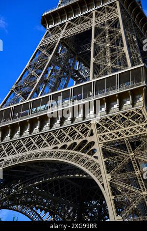 Eiffel Tower ready for the Olympics, Paris Stock Photo