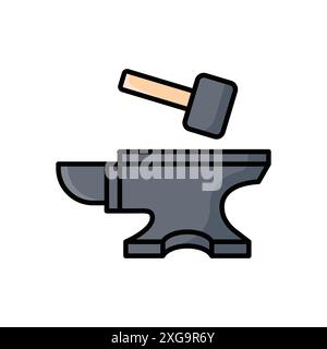 anvil icon vector design template in white background Stock Vector