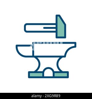 anvil icon vector design template in white background Stock Vector
