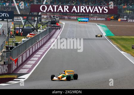 Silverstone, UK. 07th July, 2024. historical F1 on track during Race Day, on day 4, sunday july 7, 2024 of the formula 1 qatar airways british grand prix 2024, scheduled to take place at the silverstone circuit from July 5 to July 7, 2024. (Photo by Alessio De Marco/Sipa USA) Credit: Sipa USA/Alamy Live News Stock Photo