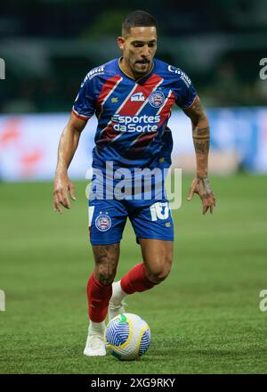 Sao Paulo, Brazil. 07th July, 2024. Soccer Football - Brazilian  Championship – Palmeiras v  Bahia – Allianz Parque. Bahia’s player during in action the match Credit: Vilmar Bannach/Alamy Live News Stock Photo