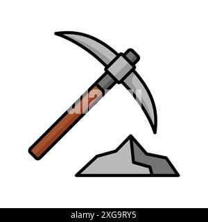 pickaxe icon vector design template in white background Stock Vector