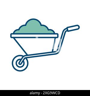 wheelbarrow icon vector design template in white background Stock Vector