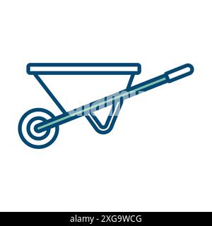 wheelbarrow icon vector design template in white background Stock Vector