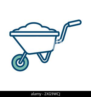 wheelbarrow icon vector design template in white background Stock Vector