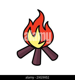 camp fire icon vector design template in white background Stock Vector