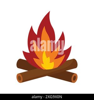 camp fire icon vector design template in white background Stock Vector