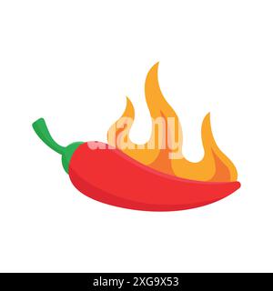 chilli pepper icon vector design template in white background Stock Vector