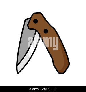 folding knife icon vector design template in white background Stock Vector