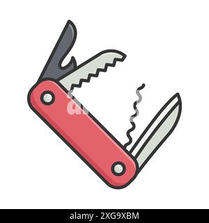 folding knife icon vector design template in white background Stock Vector
