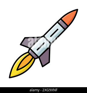 missile icon vector design template in white background Stock Vector