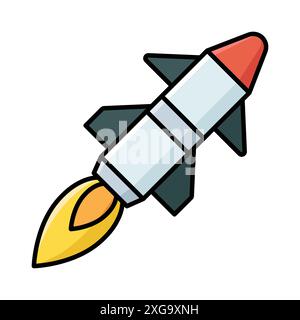 missile icon vector design template in white background Stock Vector