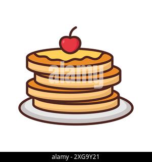 pancake icon vector design template in white background Stock Vector