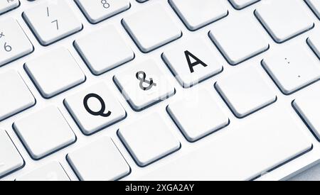 QA or question and answer text on modern computer Keyboard Stock Photo