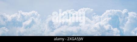 Light blue (cumulus) clouds texture, wide summer sky background Stock Photo