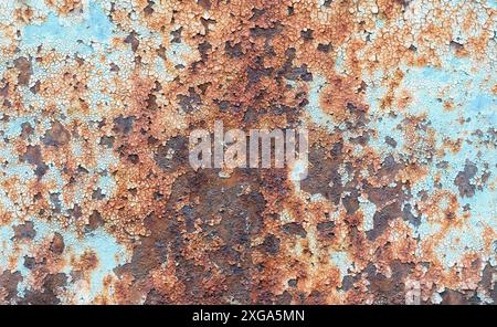 Rusty metal texture background for grungy background, brown and blue tones Stock Photo