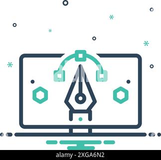 Icon for draw,pen tool Stock Vector
