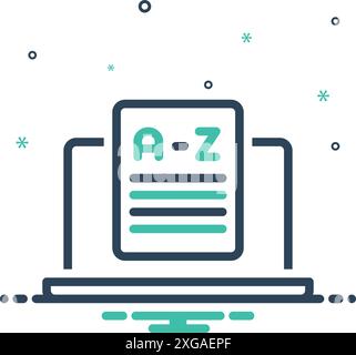 Terminology icon Vector symbol or sign set collection in black and ...