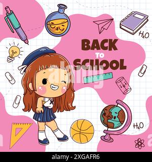 Hand drawn illustration for back to school Stock Vector