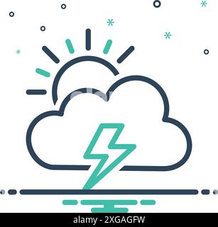 Icon for partly,partially Stock Vector