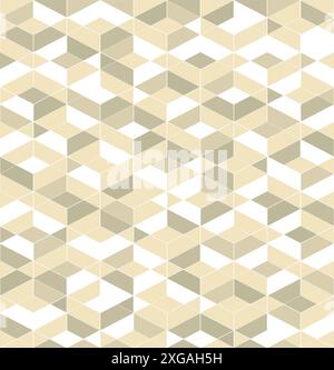 Retro pattern of geometric shapes. Gold mosaic banner. Seamless vector background Stock Vector