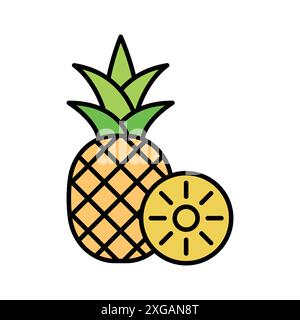 pineapple icon vector design template in white background Stock Vector