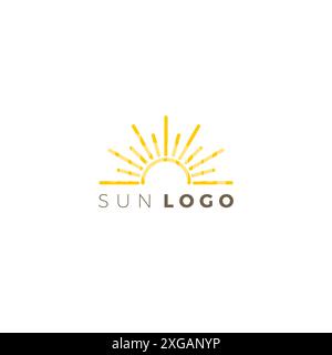 Sun vector logo design. horizon logo Stock Vector
