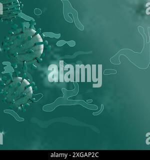 Illustrations of dangerous viruses that have existed in the world. Stock Vector