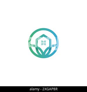 Home Leaf Logo vector. House Organic Icon Stock Vector
