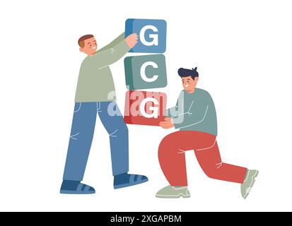 GCG good corporate governance company hand holding collaboration Stock Vector