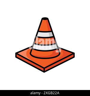 traffic cone icon vector design template in white background Stock Vector