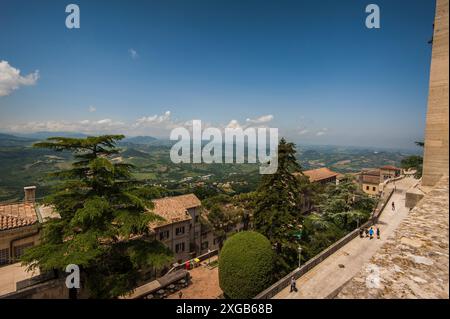 Landscape of San Marino Republic in summertime Stock Photo