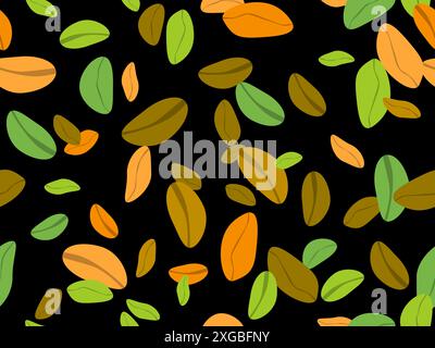 Pistachios seamless pattern. Background with green nuts, pistachios and peanuts in a minimalist style. Design for wrappers, covers, wallpapers and ban Stock Vector