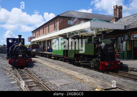 No 1, Tal y Llyn, No 7, Tom Rolt, Narrow Gauge, Steam, Locomotive, Tywyn Wharf Station, Stock Photo