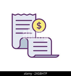 bill icon vector design template in white background Stock Vector