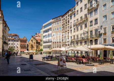 Commerce Square in the city of Coimbra, Portugal, Europe Stock Photo