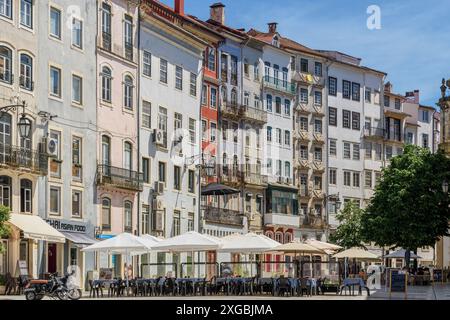 Commerce Square in the city of Coimbra, Portugal, Europe Stock Photo