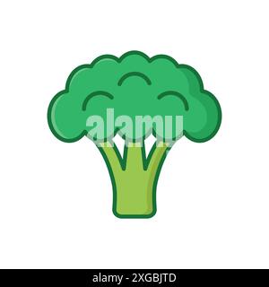 broccoli icon vector design template in white background Stock Vector