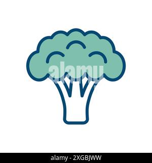broccoli icon vector design template in white background Stock Vector