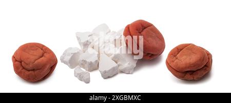 Kudzu and umeboshi plum isolated on white background Stock Photo