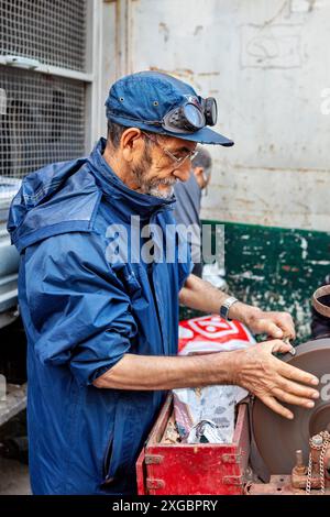 Handmade work in the streets of Algier Stock Photo