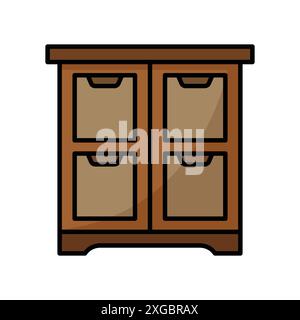 drawer icon vector design template in white background Stock Vector