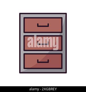 drawer icon vector design template in white background Stock Vector