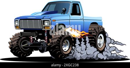 Cartoon Monster Truck. Available EPS-10 separated by groups and layers with transparency effects for one-click recolour Stock Vector