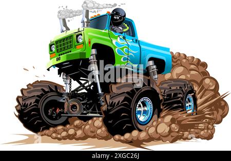 Cartoon Monster Truck. Available EPS-10 separated by groups and layers with transparency effects for one-click recolour Stock Vector