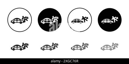 Accident icon vector logo set collection for web app ui Stock Vector